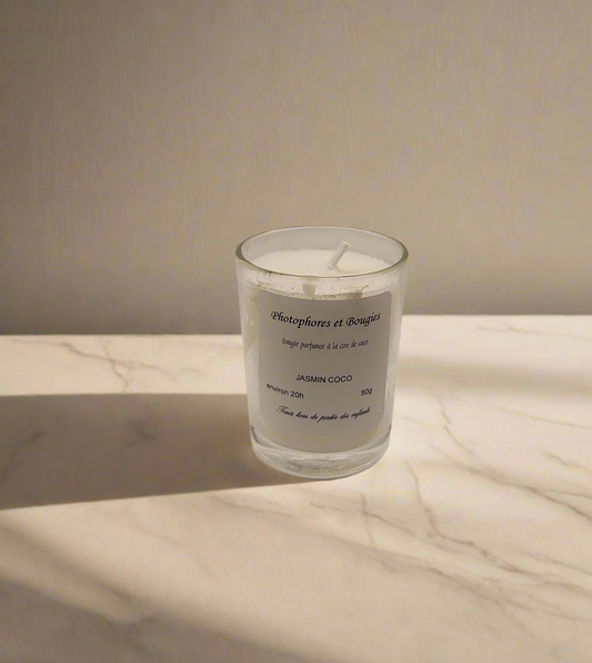Bougie au Jasmin avec Cire Végétale