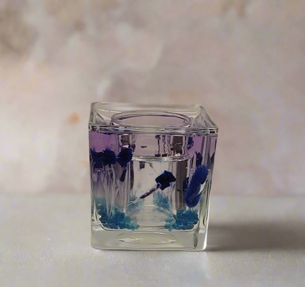 Photophore "Roses Bleues"